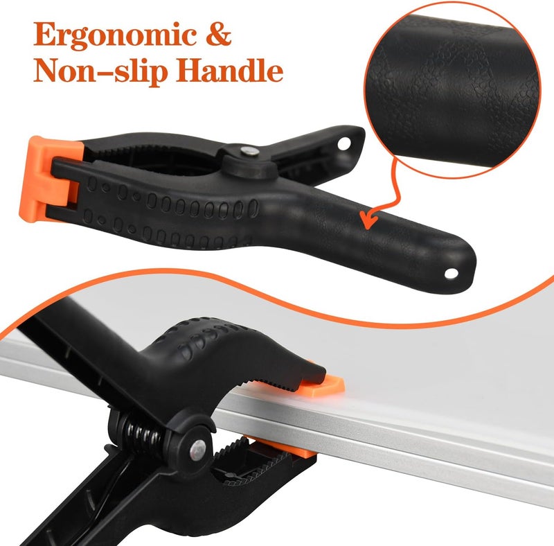 LFSEMINI 6 Inch Spring Clamps, 12 Pack Professional Plastic Spring Clamps, Heavy Duty Plastic Clamps for Crafts and Woodworking, Backdrop Clips Clamps for Backdrop Stand, Photography, Home Dec - Image 5